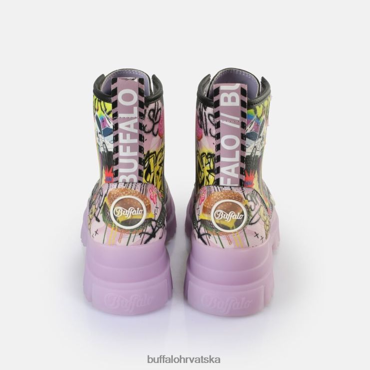 ljubičasti/crni grafiti Buffalo aspha lace up hi gležnjača vegan |čizme TDD6T436